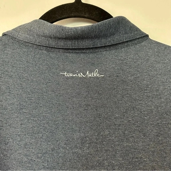 Travis Mathew Men's Short Sleeve Heather Navy Golf Polo Size XL GUC - Picture 9 of 10